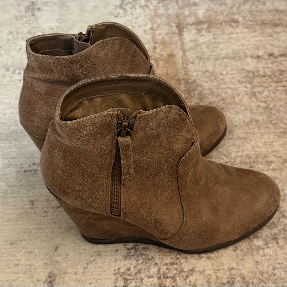 Brown Ankle Boot Wedges - Picture 3 of 6